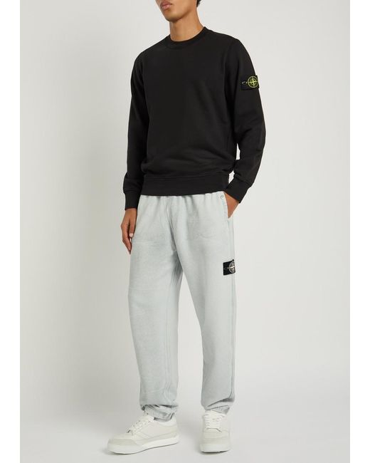Stone Island Gray Reflective Cotton Sweatpants for men