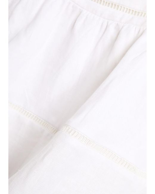 Reformation White Everett Linen Mini Dress