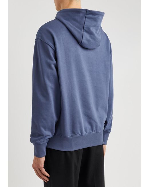 Boss Blue Logo Hooded Cotton Sweatshirt for men