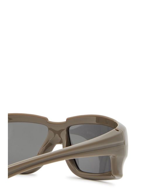 Rick Owens Gray Documenta Rectangle-Frame Sunglasses