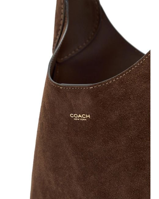 COACH Brown Brooklyn 28 Suede Shoulder Bag