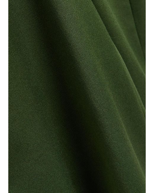 Alice + Olivia Green Andrew Flared-Leg Woven Trousers