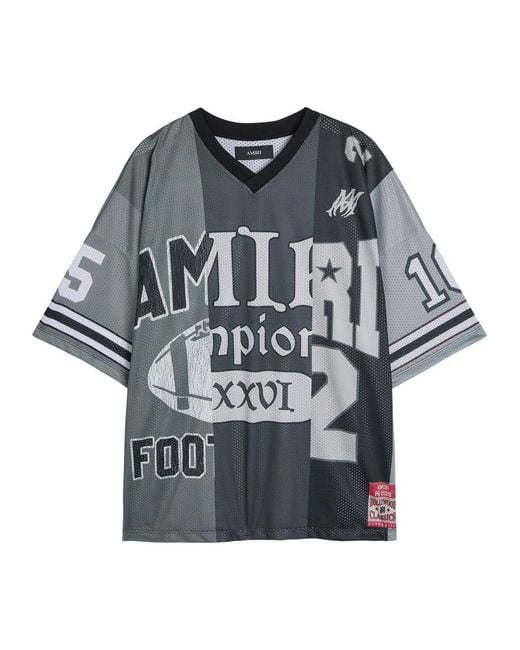 Amiri Gray Spliced Oversized T-Shirt for men