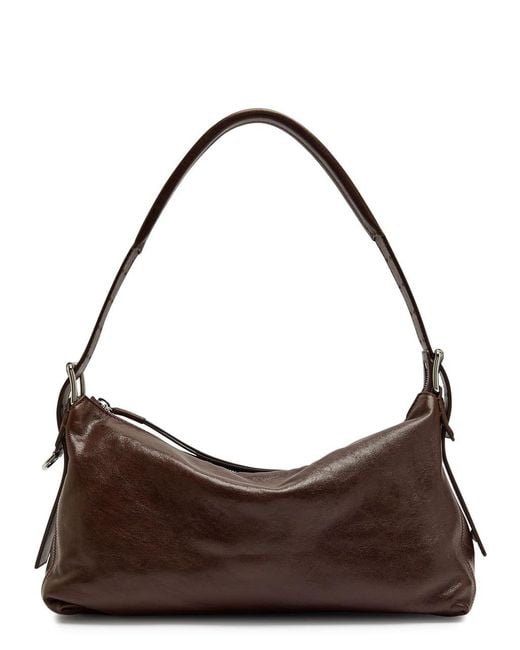 Lemaire Brown Belted Baguette Leather Shoulder Bag
