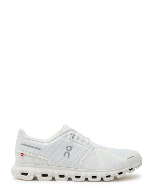 On Shoes White Cloud 6 Panelled Mesh Sneakers for men