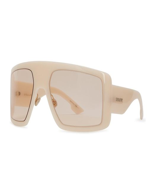 Dior White Solight1 Oversized Sunglasses