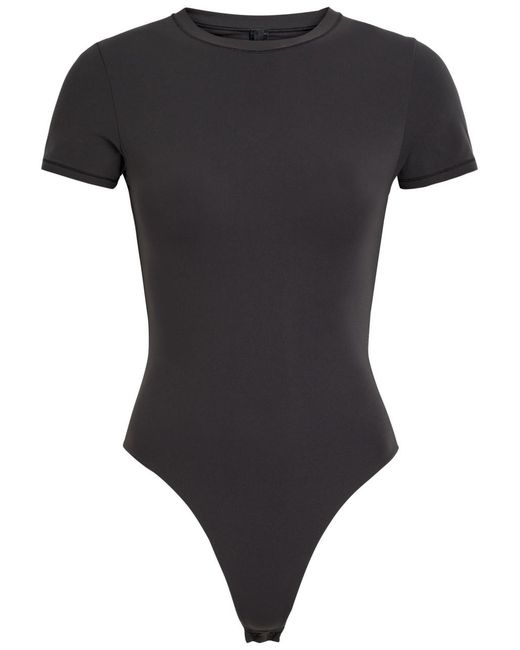 Skims Black Stretch-Jersey Bodysuit