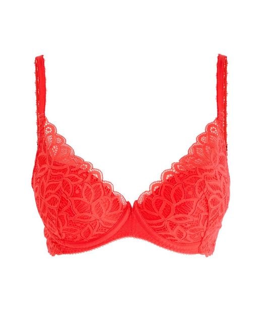 Wacoal Red Raffine Lace Plunge Bra