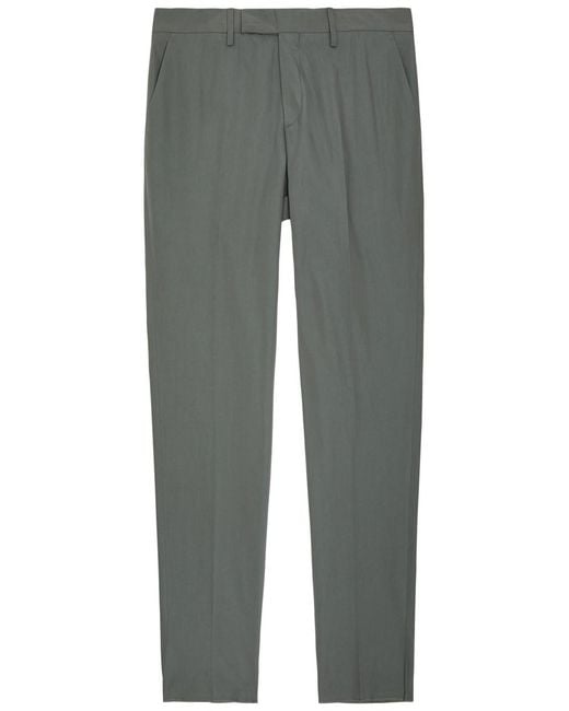 Lardini Gray Cotton And Silk-Blend Trousers for men