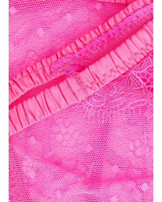 LoveStories Pink Charlotte Panelled Lace Briefs