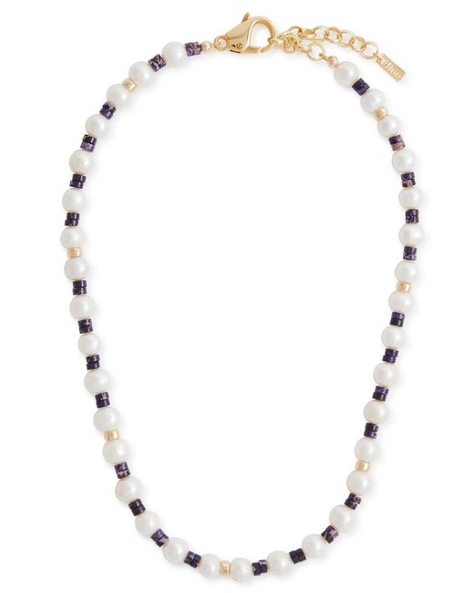 Eliou White Fern And Beaded Necklace