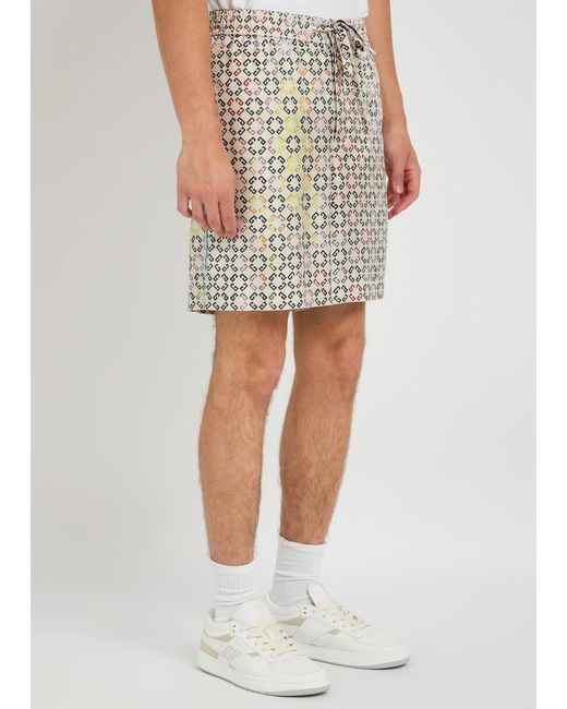 Givenchy White Logo-Intarsia Silk Pyjama Shorts for men