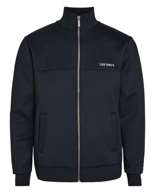 Les Deux Blue Ballier Logo-Print Jersey Track Jacket for men
