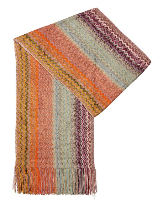 Missoni Multicolor Zigzag-intarsia Metallic-knit Scarf