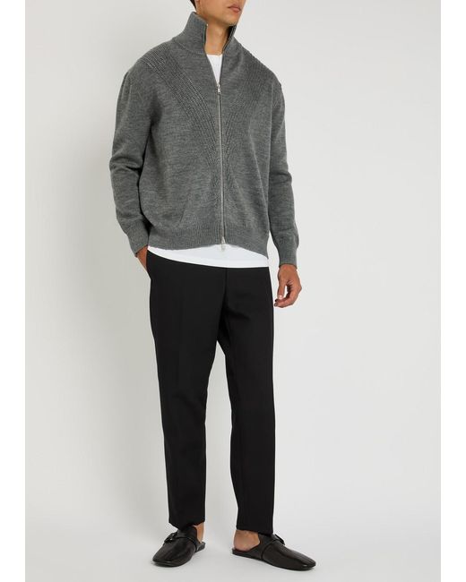 Jil Sander Gray Melange Wool Cardigan for men