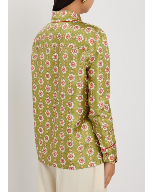 LaDoubleJ Green Boy Printed Silk Shirt
