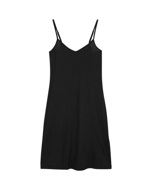 Hanro Black Ultralight Cotton Slip Dress