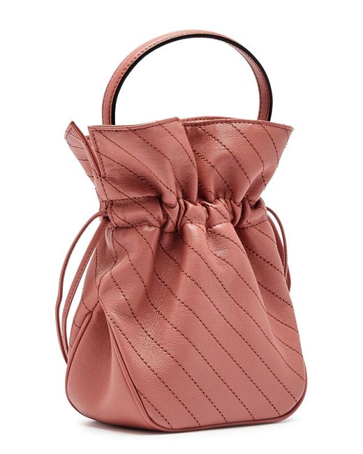 Gucci Red Blondie Mini Leather Bucket Bag