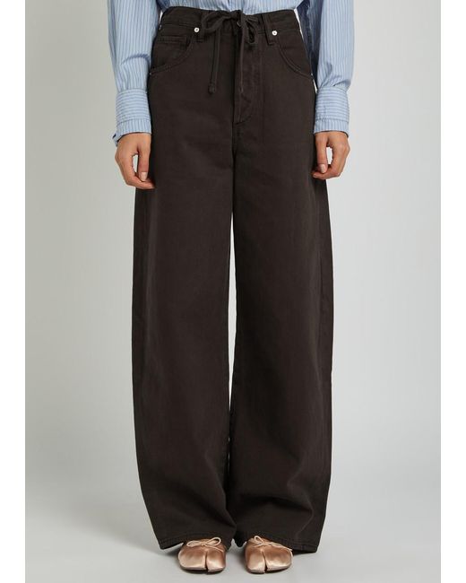 Citizens of Humanity Black Brynn Drawstring Wide-Leg Jeans