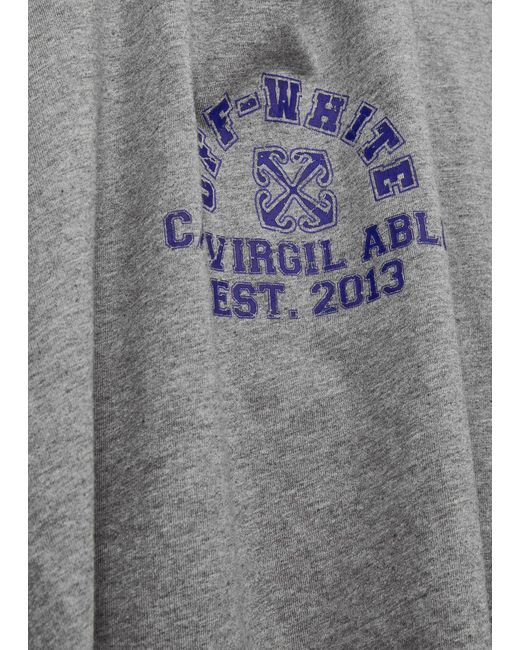 Off-White c/o Virgil Abloh Gray Logo-print Cotton T-shirt