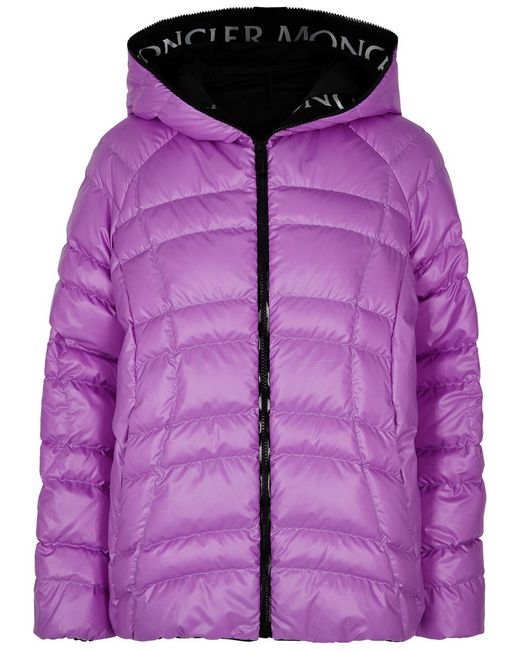 Moncler Purple Narlay Hooded Quilted Shell Jacket