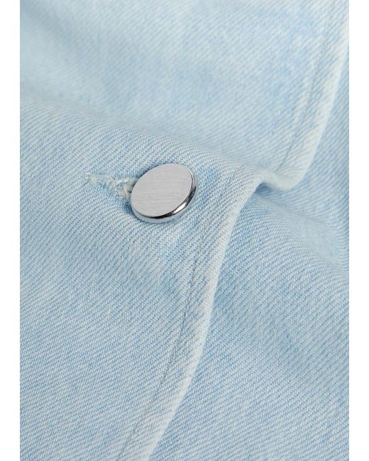 Agolde Blue X Maria Mcmanus Leather-Trim Denim Jacket