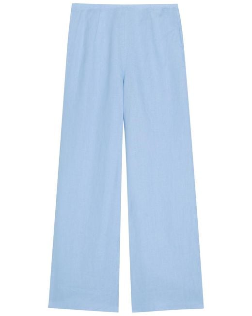 Faithfull The Brand Blue Syna Wide-Leg Linen Trousers