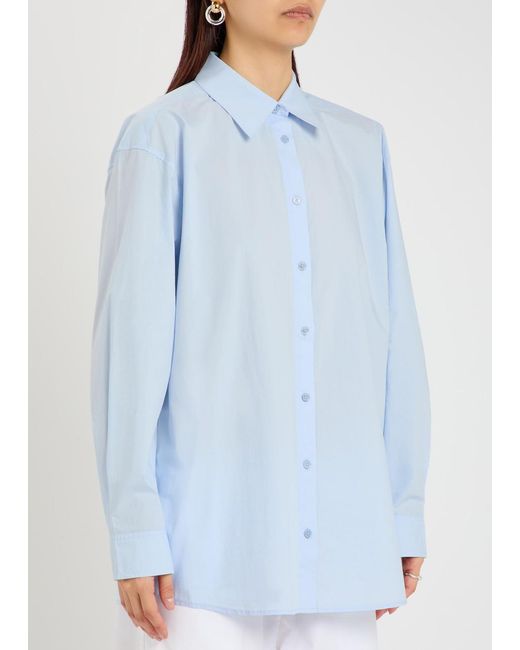 Totême Blue Classic Tumbled Cotton-Poplin Shirt