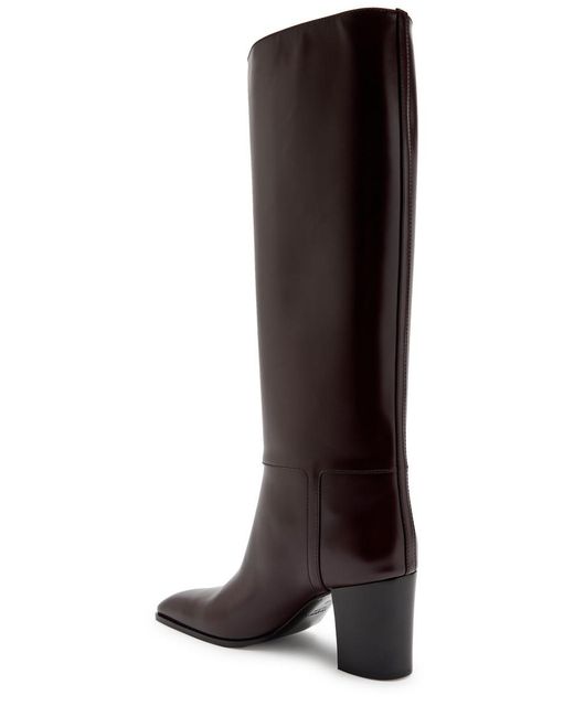 Saint Laurent Brown Julia 70 Leather Knee-High Boots