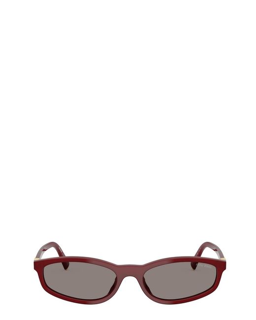 Miu Miu Brown Rectangle-Frame Sunglasses