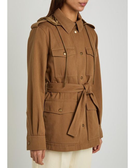 Moncler Brown Centaurea Belted Twill Jacket