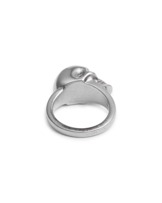 Alexander McQueen White Side Skull Ring