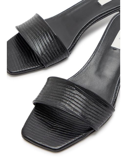 Totême White 40 Lizard-Effect Leather Mules