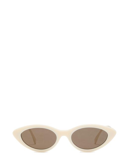 Fendi White Graphy Narrow Cat-Eye Sunglasses