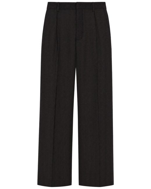 NN07 Black Kay Pleated Linen Trousers for men