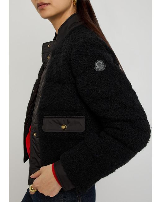 Moncler Black Blandy Padded Bouclé Jacket