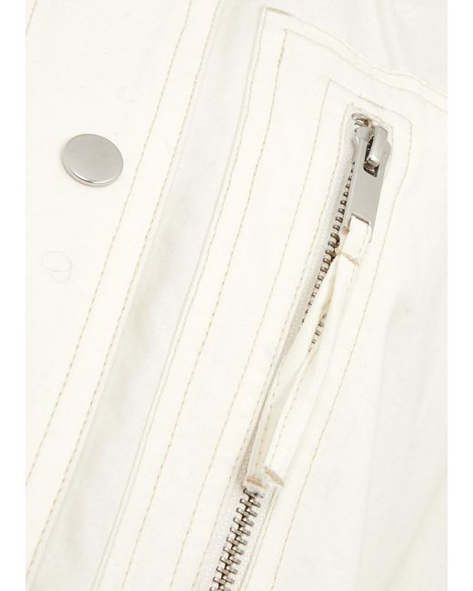 Isabel Marant White Kelany Contrast-stitch Cotton Mini Dress