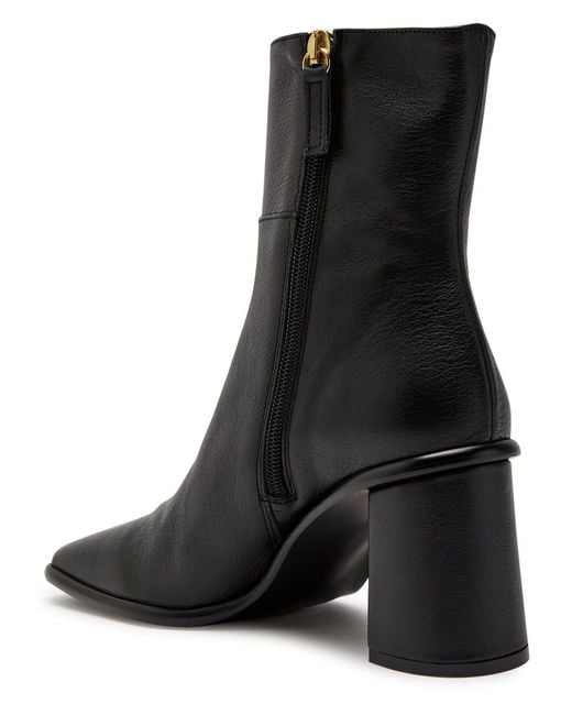 Alohas Black West 75 Grained Leather Ankle Boots
