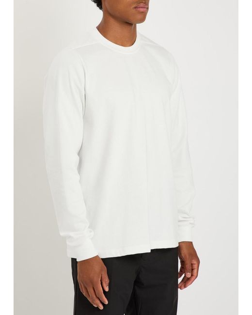 Rick Owens White Long-Sleeve Cotton T-Shirt for men