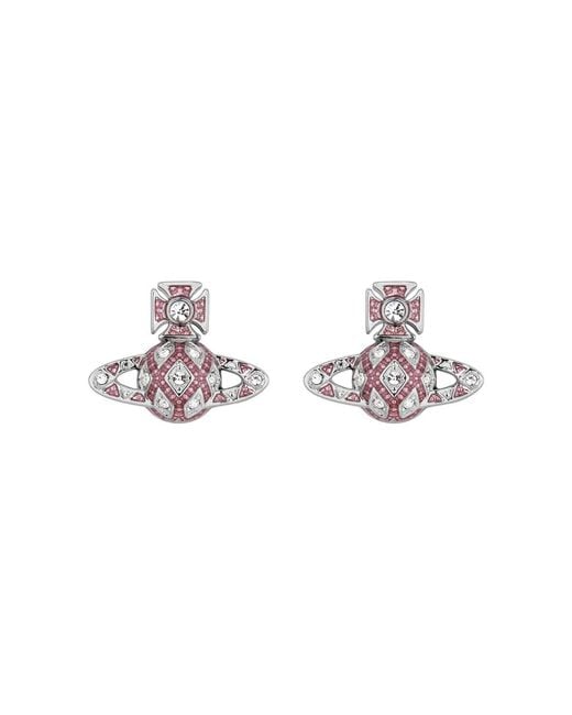 Vivienne Westwood Metallic Rachelle Bas Relief Crystal-Embellished Orb Stud Earrings