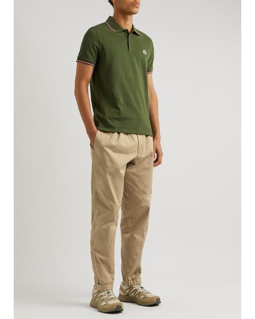 Moncler Natural Straight-leg Stretch-cotton Trousers for men