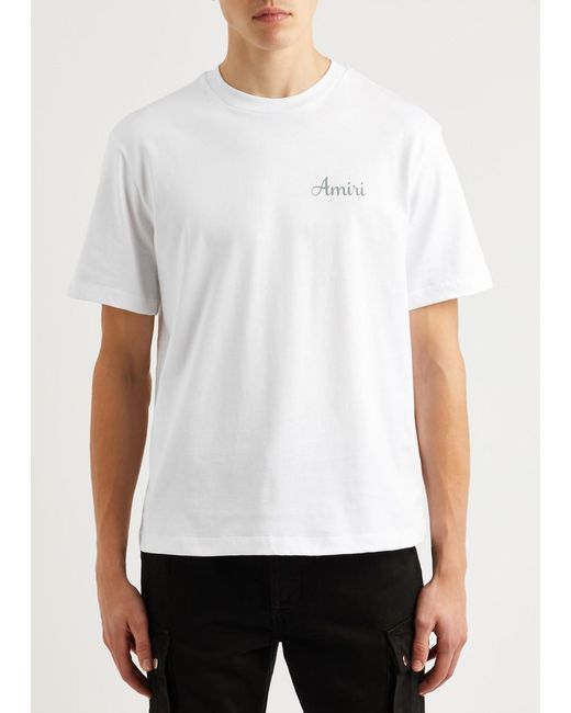Amiri White Lanesplitters Logo-print Cotton T-shirt for men