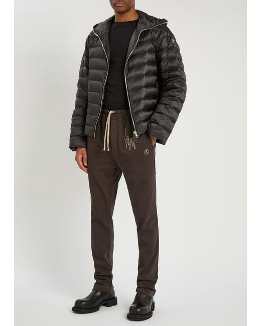Rick Owens Black X Moncler Ziplock Hooded Padded Shell Jacket for men