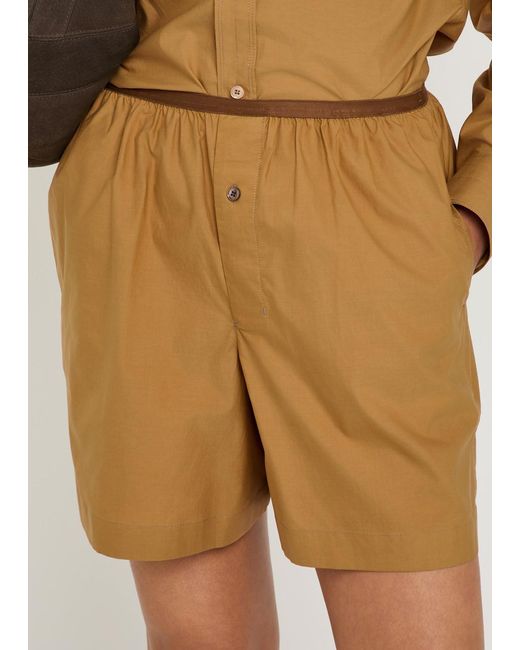 Lemaire Brown Cotton And Silk-Blend Boxer Shorts