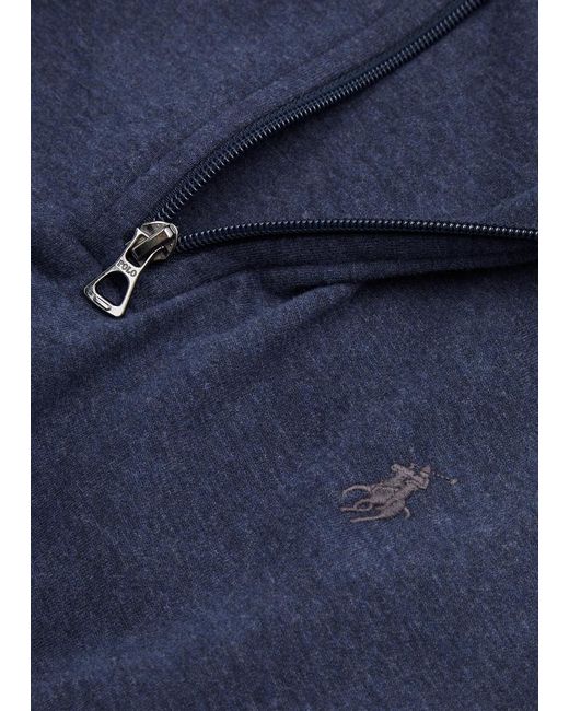 Polo Ralph Lauren Blue Half-zip Logo Jersey Sweatshirt for men