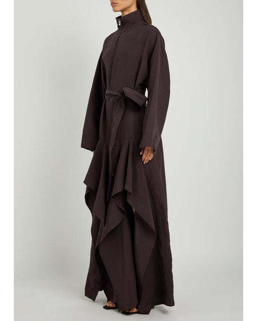 Alaïa Purple Ruffle Poplin Jumpsuit