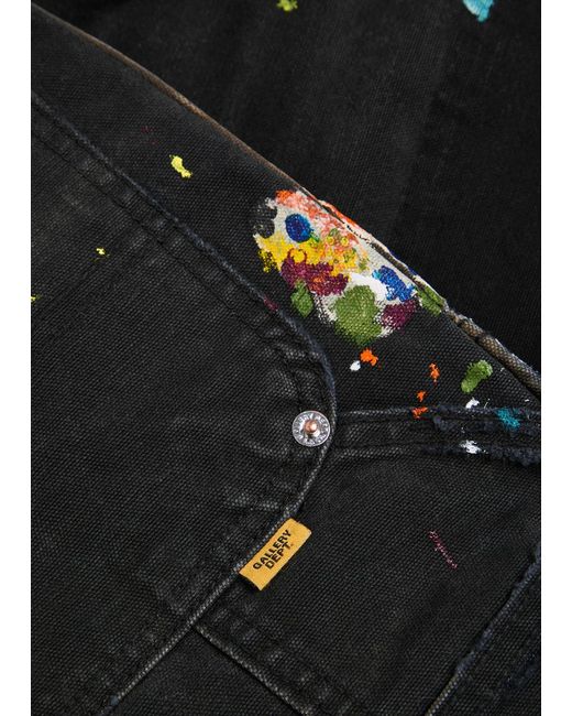 GALLERY DEPT. Black Carpenter Cut Off Canvas Shorts for men