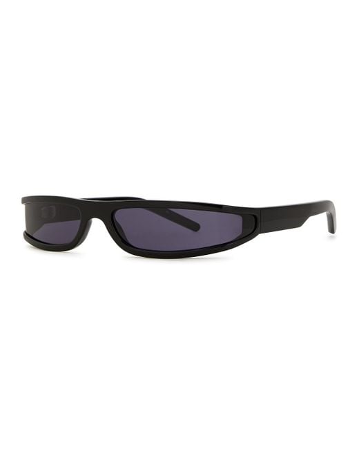 Rick Owens Black Fog Narrow Rectangle-frame Sunglasses