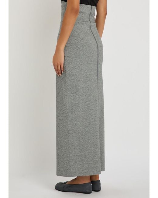 Issey Miyake Gray Allow Sculptured Paper-Blend Maxi Skirt