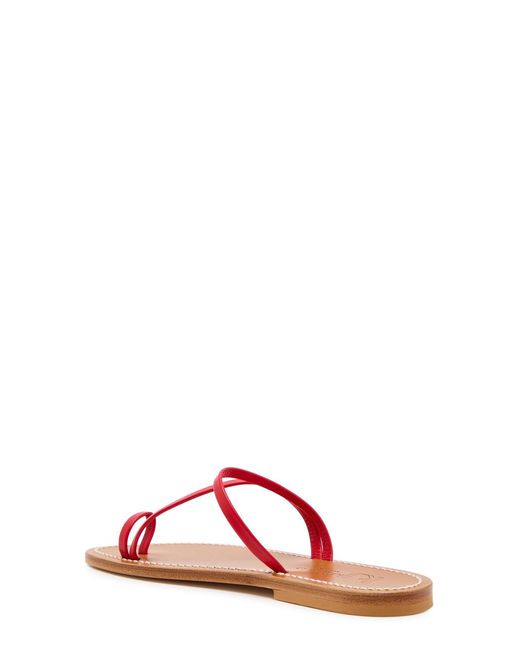 K. Jacques Red Actium Leather Sandals